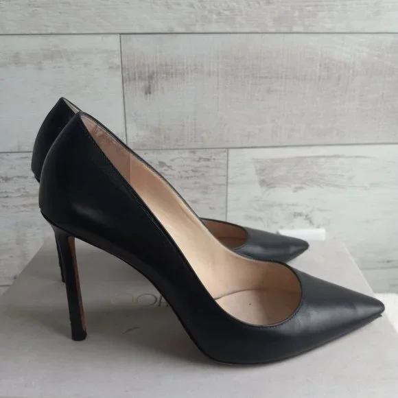 Jimmy Choo Romy Black Kid Leather 100m - Picture 3 of 16